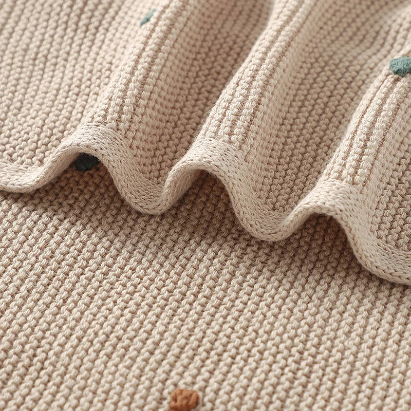 born Baby Blankets 90*70cm Knitted Infant Kids Boys Girls Ultra-Soft Cotton Muslin Swaddle Wrap Stuff Toddler Comforter Sheet 250408