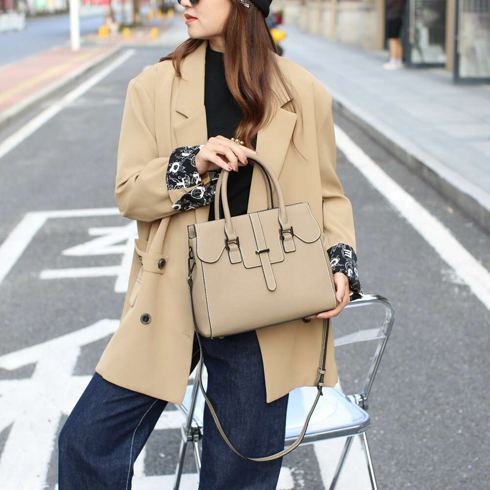 Luxury bag designer niche leather ladies fashion versatile shoulder bag togo top layer cowhide large capacity cross-body beach s bag