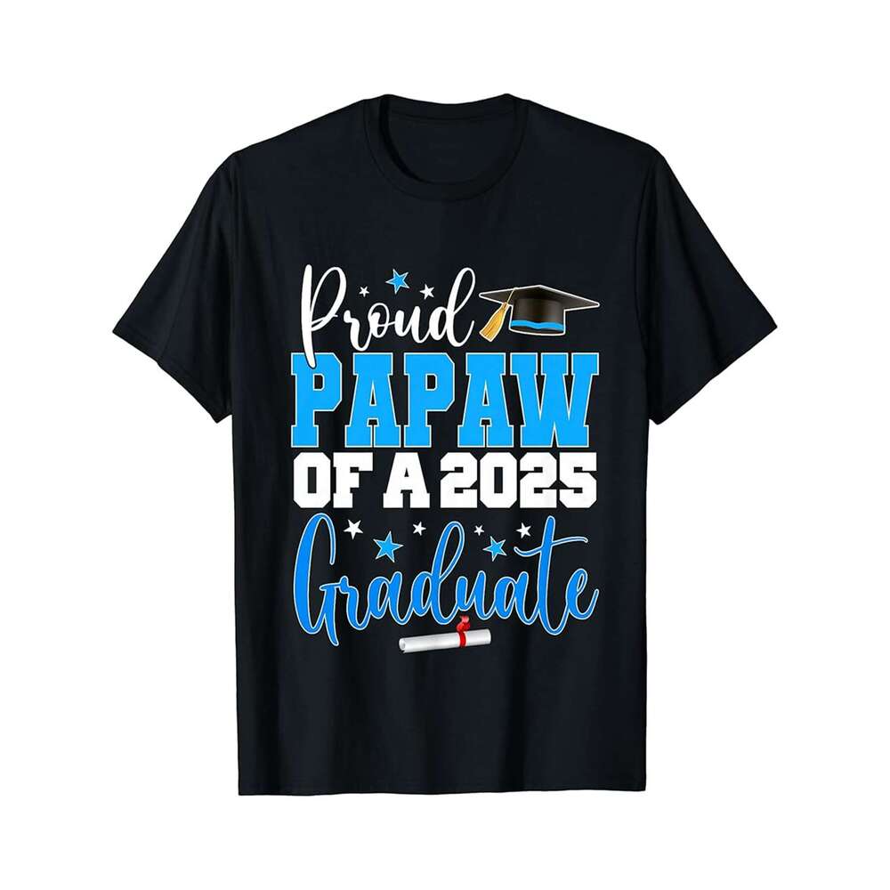 Designer T shirt Papaw Senior 2025 Proud Papaw Of A Class Of 2025 Graduate - 220g Tshits