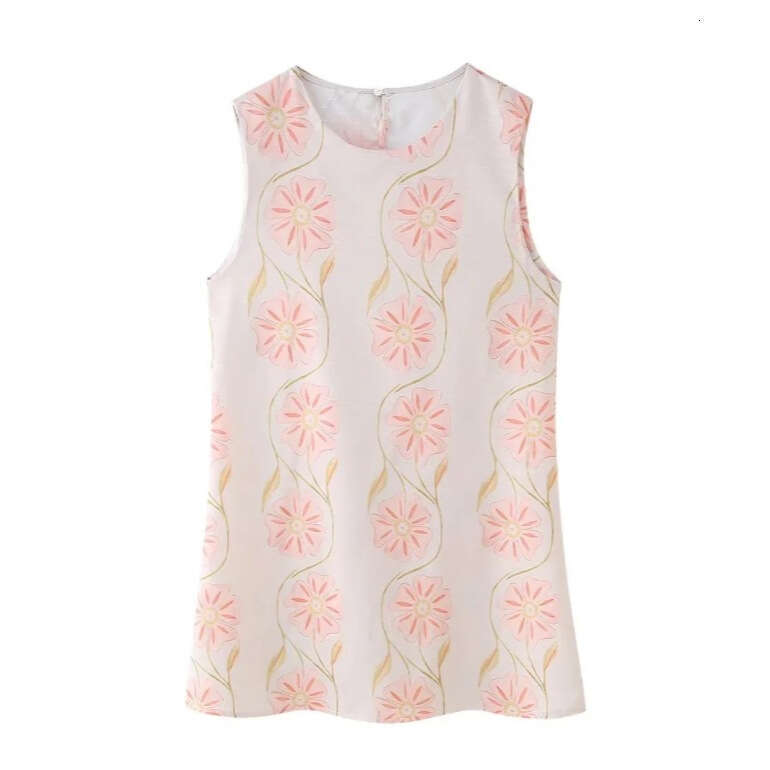 Dresses for Woman Elegant for A Wedding Long Dress Womens Designer Clothing Devise Robe De Designer Dress Womens Pink Floral Sleeveless Dress