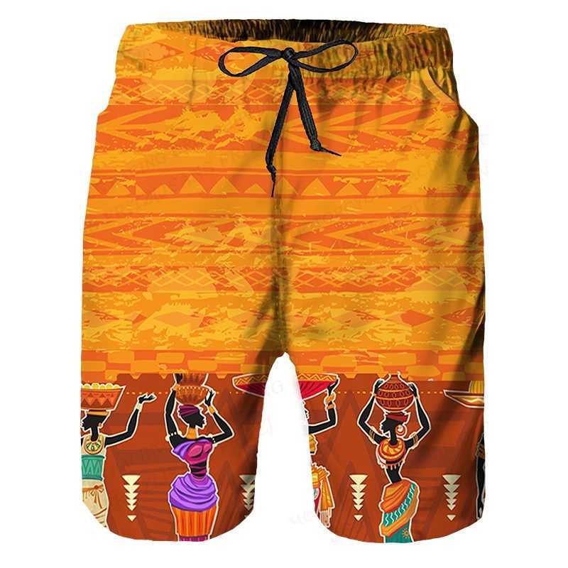 New African Mens Beach Shorts Summer Swimsuit Shorts Mens Surfboard Shorts Quick drying Casual Sportswear Swimming Shorts BoysXJ250407