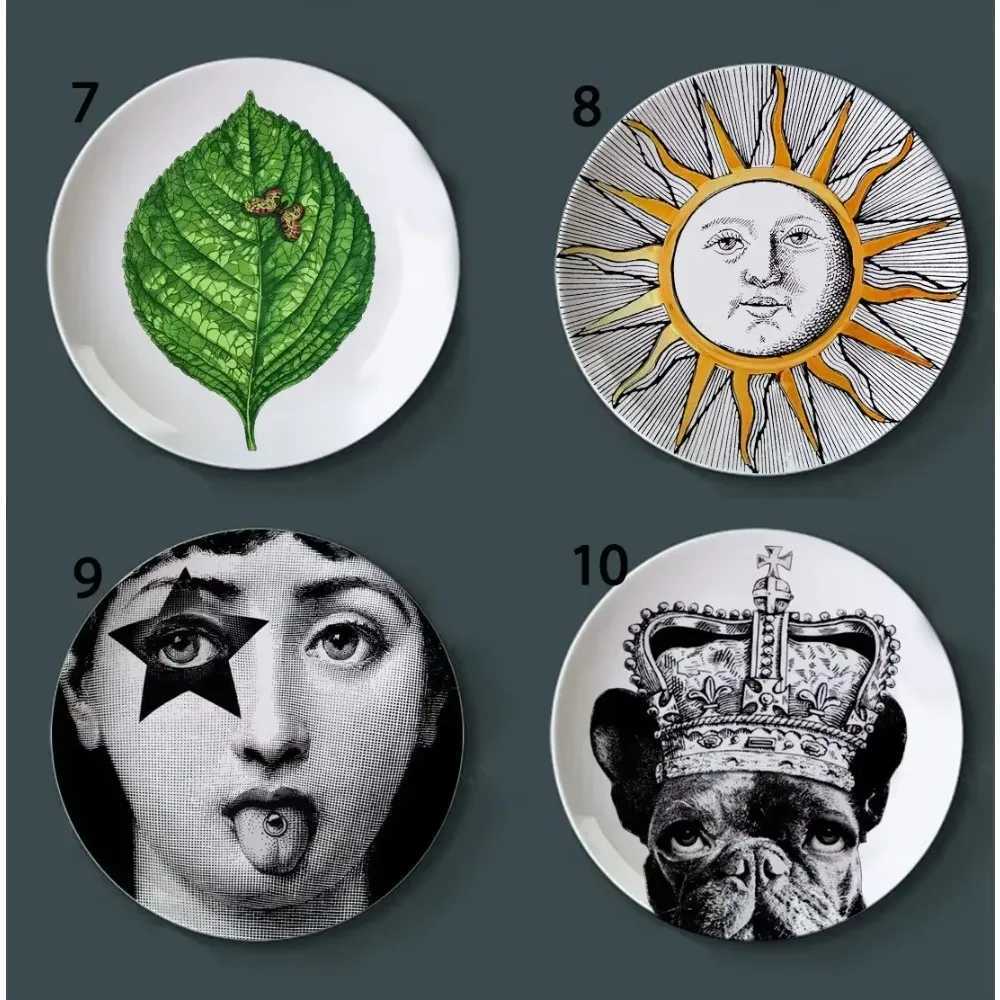 Retro wall mounted tableware painting decorative panels retro ceramic art womens face decoration with bracket 6/7/8 inches X250408