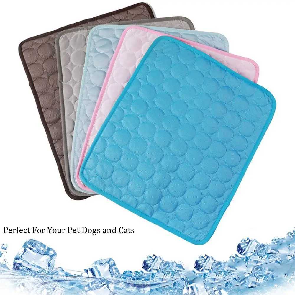 5 sizes of cold silk moisture-proof pads pet cooling pads dog and cat sleeping pads summer small animal cold beds Y250407