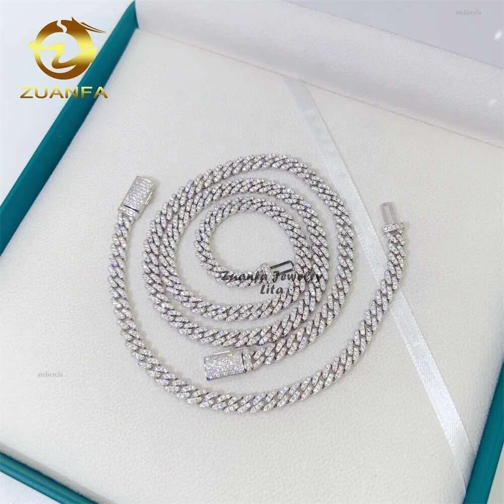 designer necklace for men and women hip hop hot new thin 6mm vvs dia moissanite sterg sier cuban k chain fashion jewelry