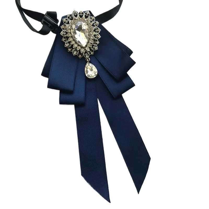 Vintage Crystal Fabric Bow Tie Brooch Korean Fashion Bowties Neckties for Wen White Shirt Collar Luxury Jewelry Accessories X250407