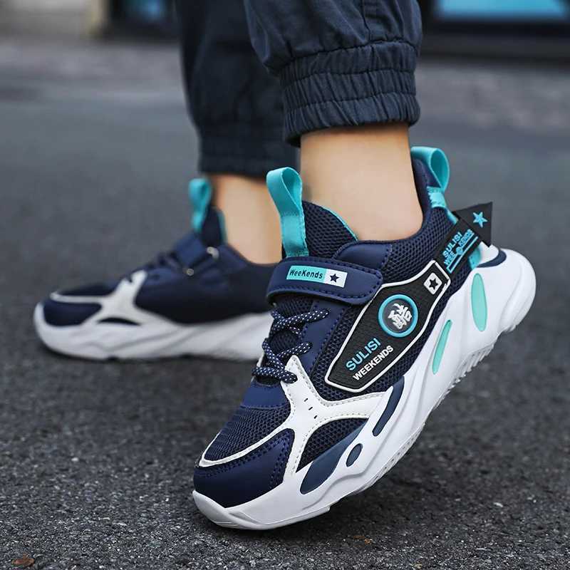 Summer childrens sports shoes boys sports shoes outdoor mesh comfortable and breathable childrens casual shoes boys running tennis shoes W250407