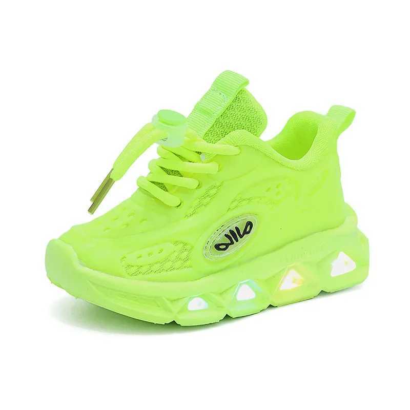 Baby Shoes 2023 Spring and Autumn New Boys and Girls Light Up Clumsy Sports Shoes Small and Medium sized Childrens Soft soled Baby Shoes W250407