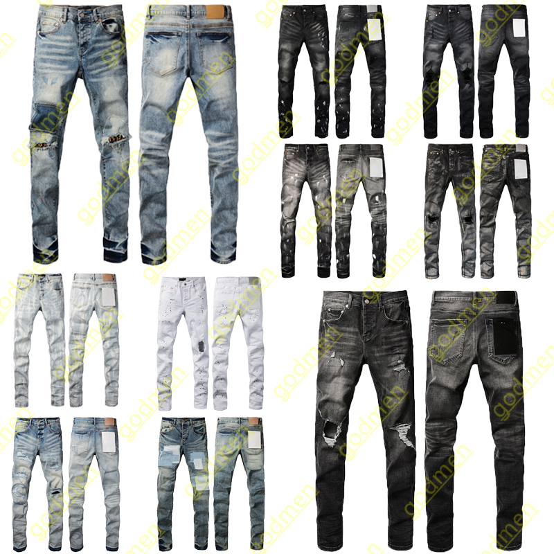 Designer Mens Jeans Mens Fashion Brand Tight Jeans Straight Leg Pants Perforated Zipper Pants Casual Sports Pants Size 28-40