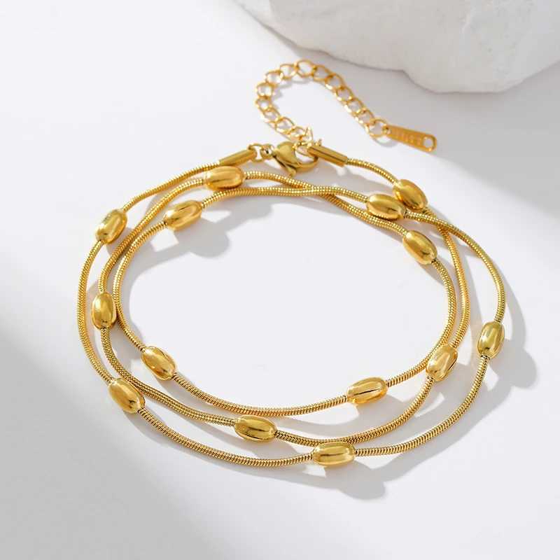 EILIECK 316L Stainless Steel Gold Multi Layer Stacked Chain Necklace Set for Womens Fashion Waterproof Jewelry Y250408