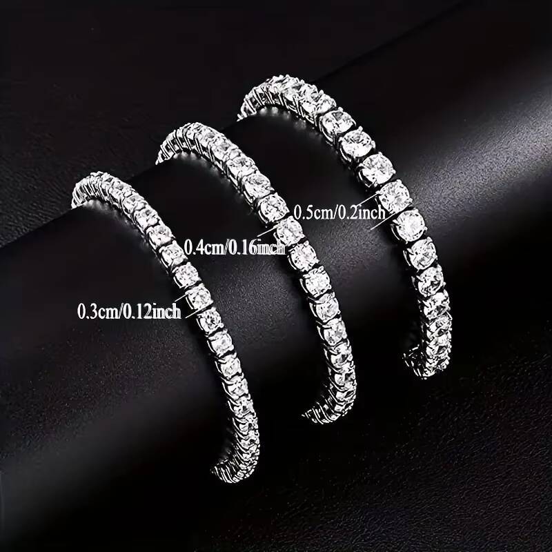3/4/5mm Moissanite Tennis Bracelet S925 Silver D Color VVS 18K Gold Plated Iced Out Hip Hop Jewelry for Men Women Party Style