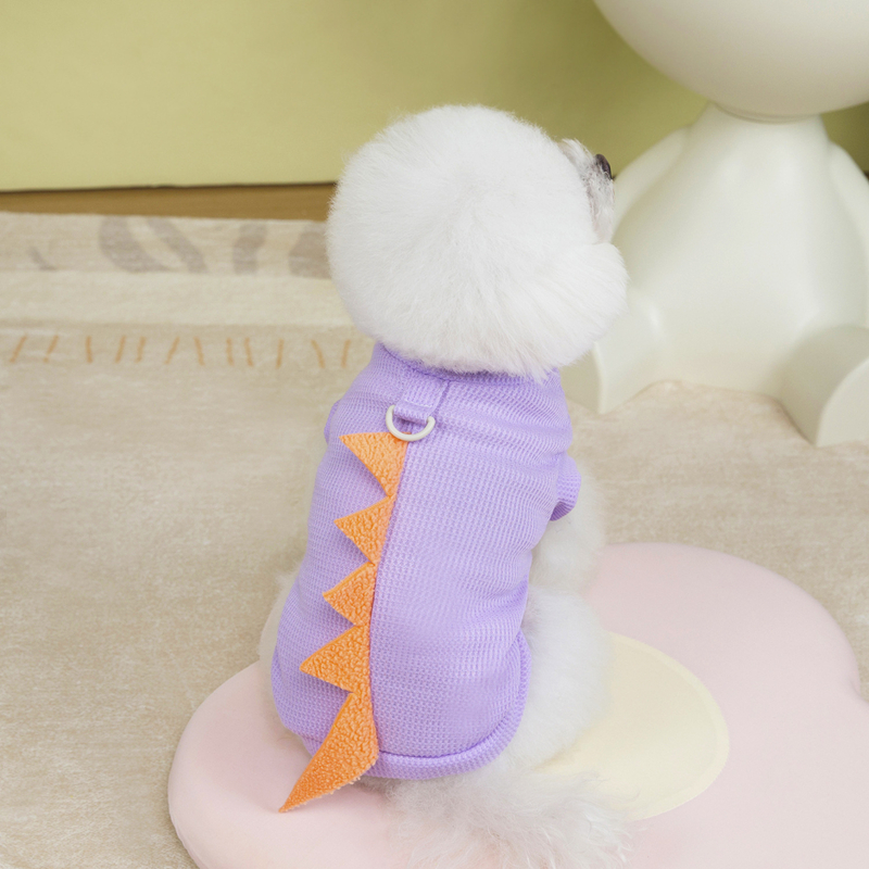 Dog Shirts Elastic Mesh Pet Shirts Little Dinosaur Dog T-Shirt Puppy Dog Sleeveless Vest Lightweight Cool Pet Clothing for Small Medium Dogs Summer Ap