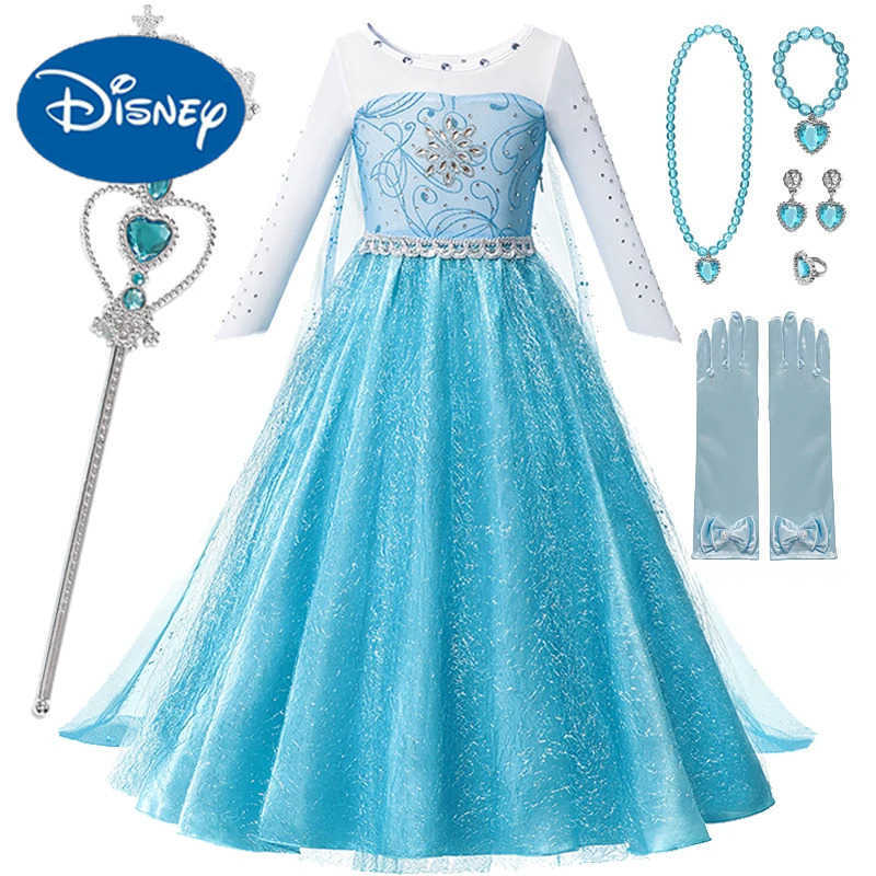 Disney Snow Queen Elsa Princess Dress Girl Elsa cosplay costume Halloween costume cosplay carnival birthday party costume 4-10T X250408