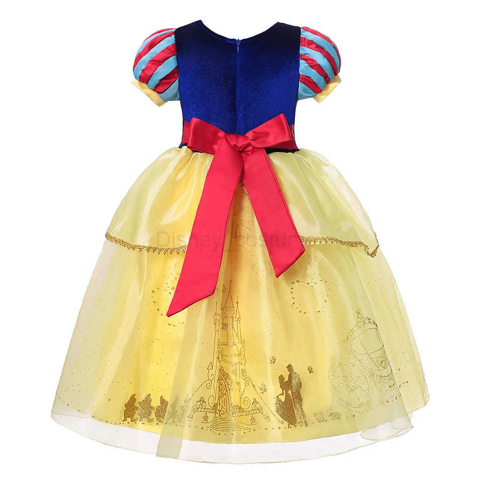 Disney Luxury Girl Dress for Carnival Party Cosplay LED Light Up Clothig 2-10Y Toddler Snow White with Cape Role Playing Birthday Gowns X250408