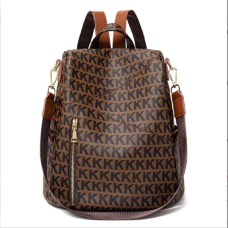 Women's New Fashion High Quality Leather Backpack Letter Designer Totes Large Capacity Anti Theft Travel Shoulder Bags