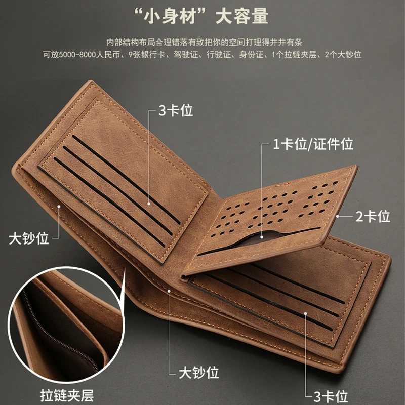 Classic Short Pu Leather Wallets For Men Business Man Id Card Holder Purse Slim Male Photo Card Wallets Cartera Hombre H2511071