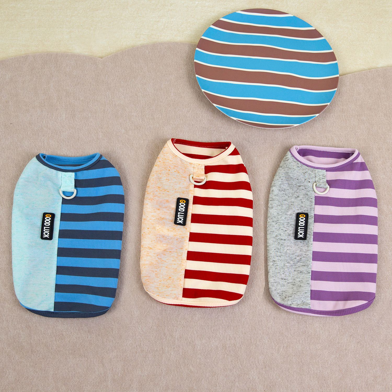 Leisure 3Pack Dog Shirt Vest Double Tone Stripes Dog Clothes for Small Dogs Boy Girl Stretchy Summer Puppy T-Shirts Soft Breathable Sleeveless Tank To