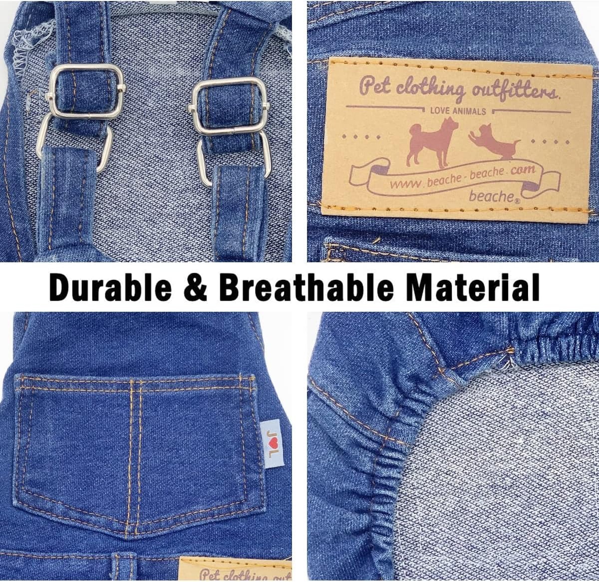 Dog Denim Overalls Blue Jeans Jumpsuit for Small Medium Dogs and Cats Comfortable Pet Apparel for Puppies Boys and Girls Medium Size