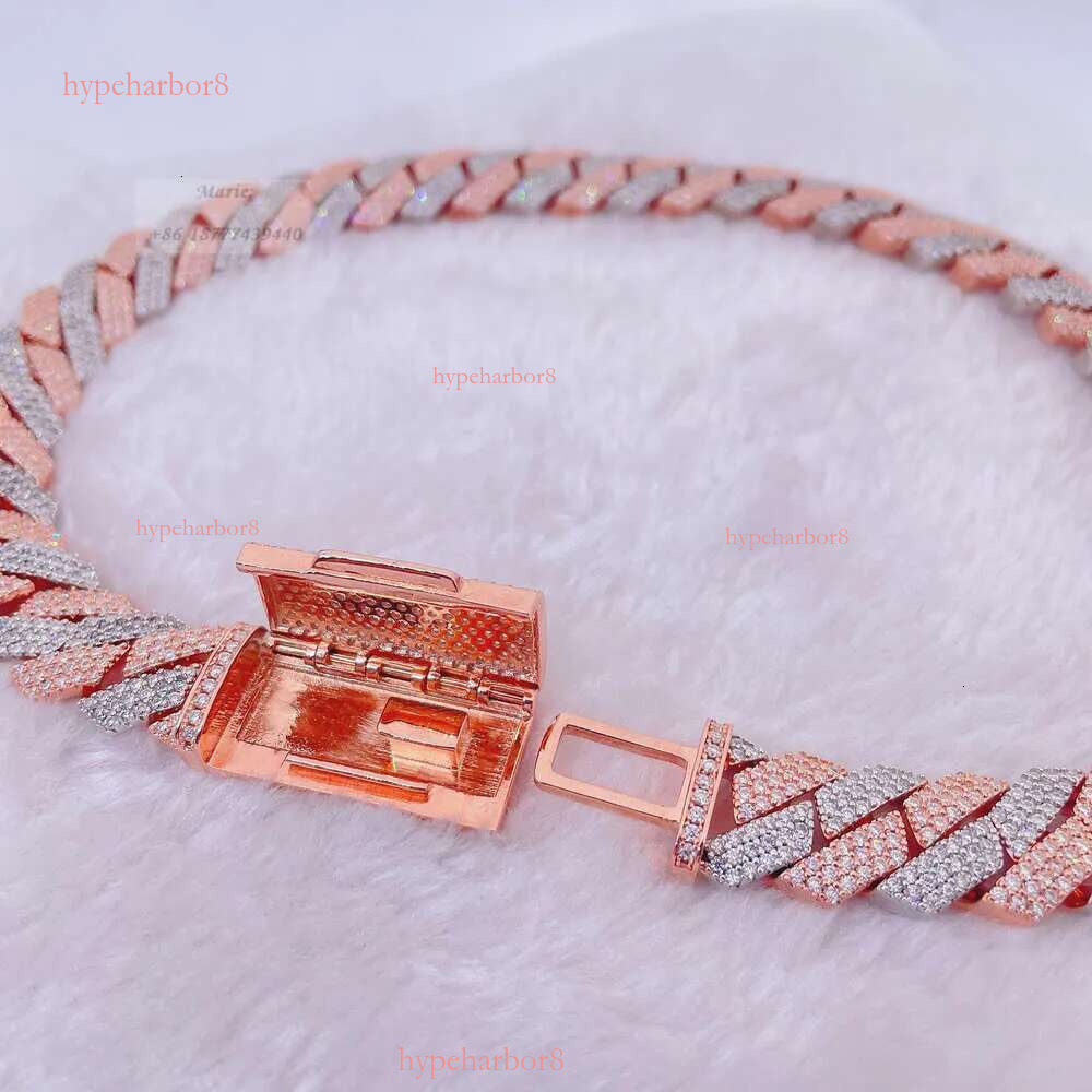Hip Hop Jewelry Buss Down 16mm S k Customized Iced Out Necklace Vvs Moissanite Cuban Chain