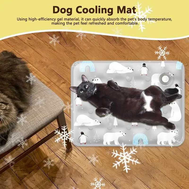 Dog cooling pad Summer pet self cooling pad Cat mattress for small medium and large dogs Indoor dog Flat noodles box pad Y250407