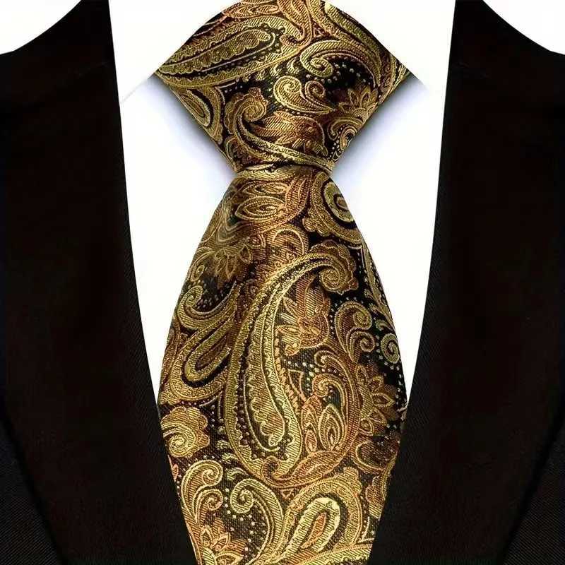 Luxury 8CM Mens Necktie Paisley Floral Ties For Man Jacquard Woven Business Party Accessories Neck Tie For Man X250407
