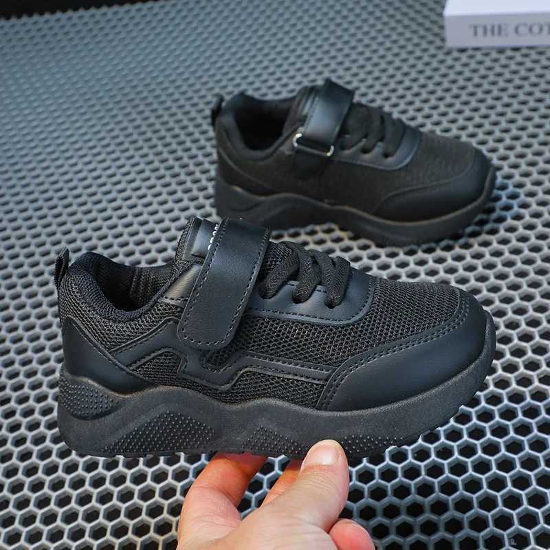 2025 new soft breathable hook and loop white boys and girls sports shoes cute Korean sled uniform school shoes W250407