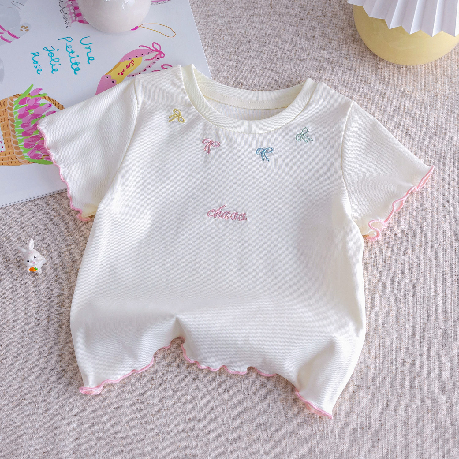 Ddmyshoesvip Girls Short Sleeved T Shirt Outfit New Stylish Baby Girl Top Small Thin Summer Children S Clothing