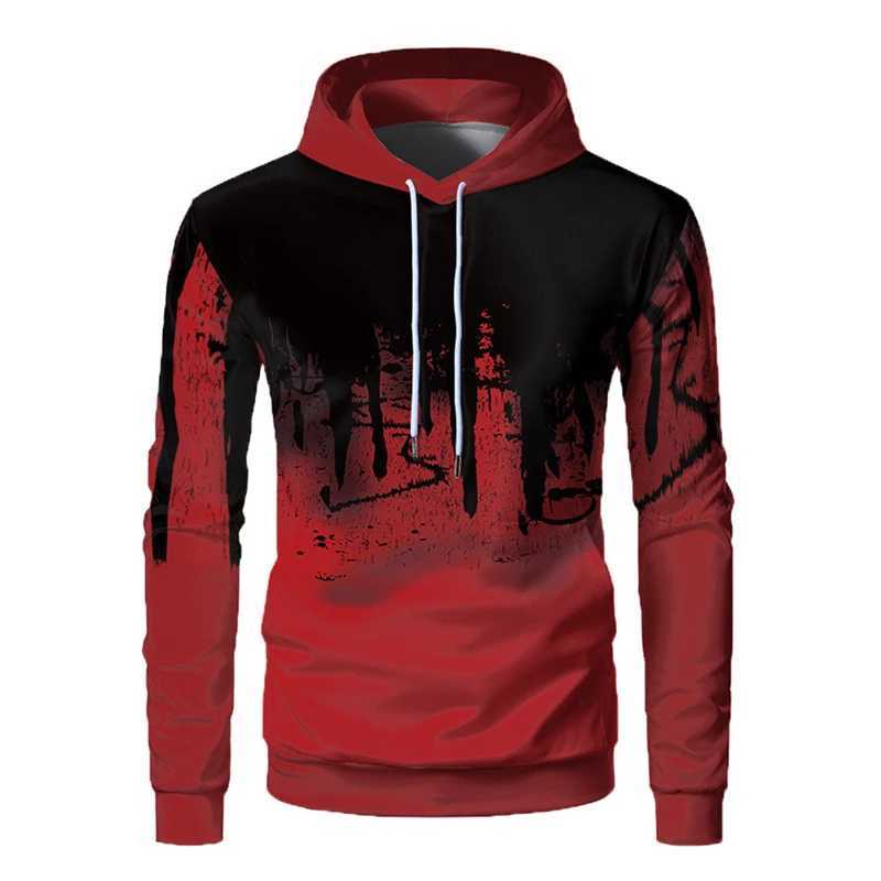 Mens sweater new outdoor sports digital 3D printing hooded sweater couple baseball set loose mens clothing casual top W250408