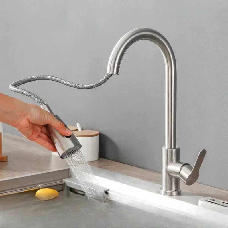 Bed nickel kitchen faucet single hole Pl outlet nozzle kitchen sink mixer faucet nozzle Chre/black mixer faucet Y250407