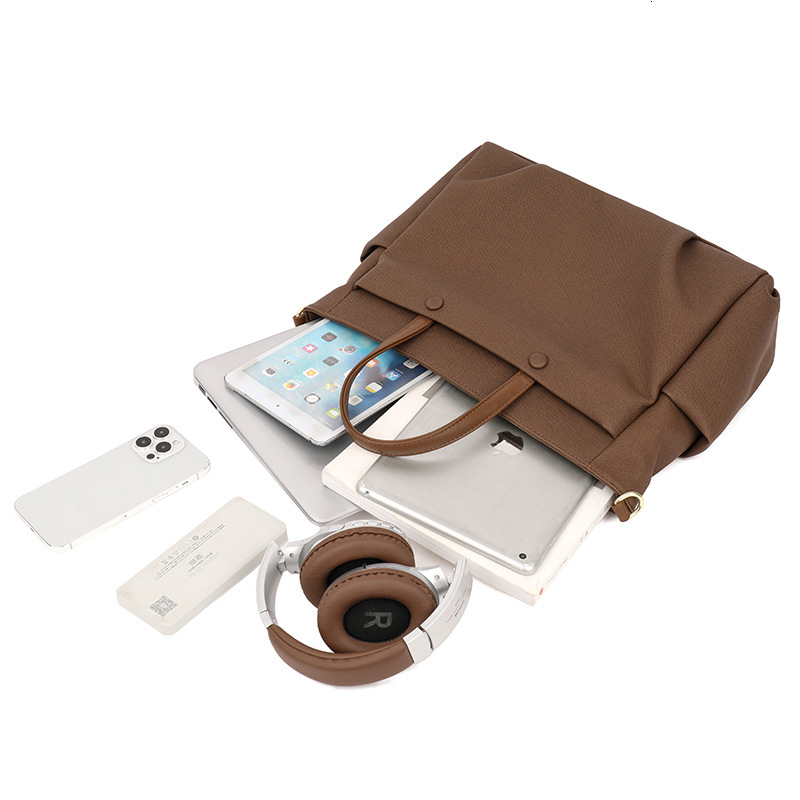 Large Capacity Tote Bag Women's Fashion Waterproof Briefcase Commuter Crossbody Single Shoulder Pen 15-inch Laptop Bag