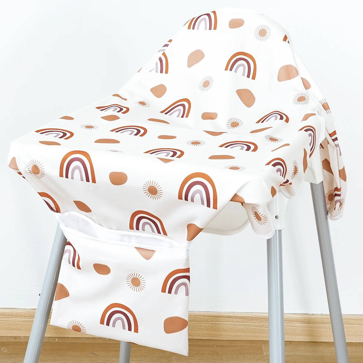 HappyFlute Prints 90*92CM 1Piece Table Use Full Coverage Pocket Waterproof Long Sleeve Coverall High Chair Baby Feeding Bib 250407
