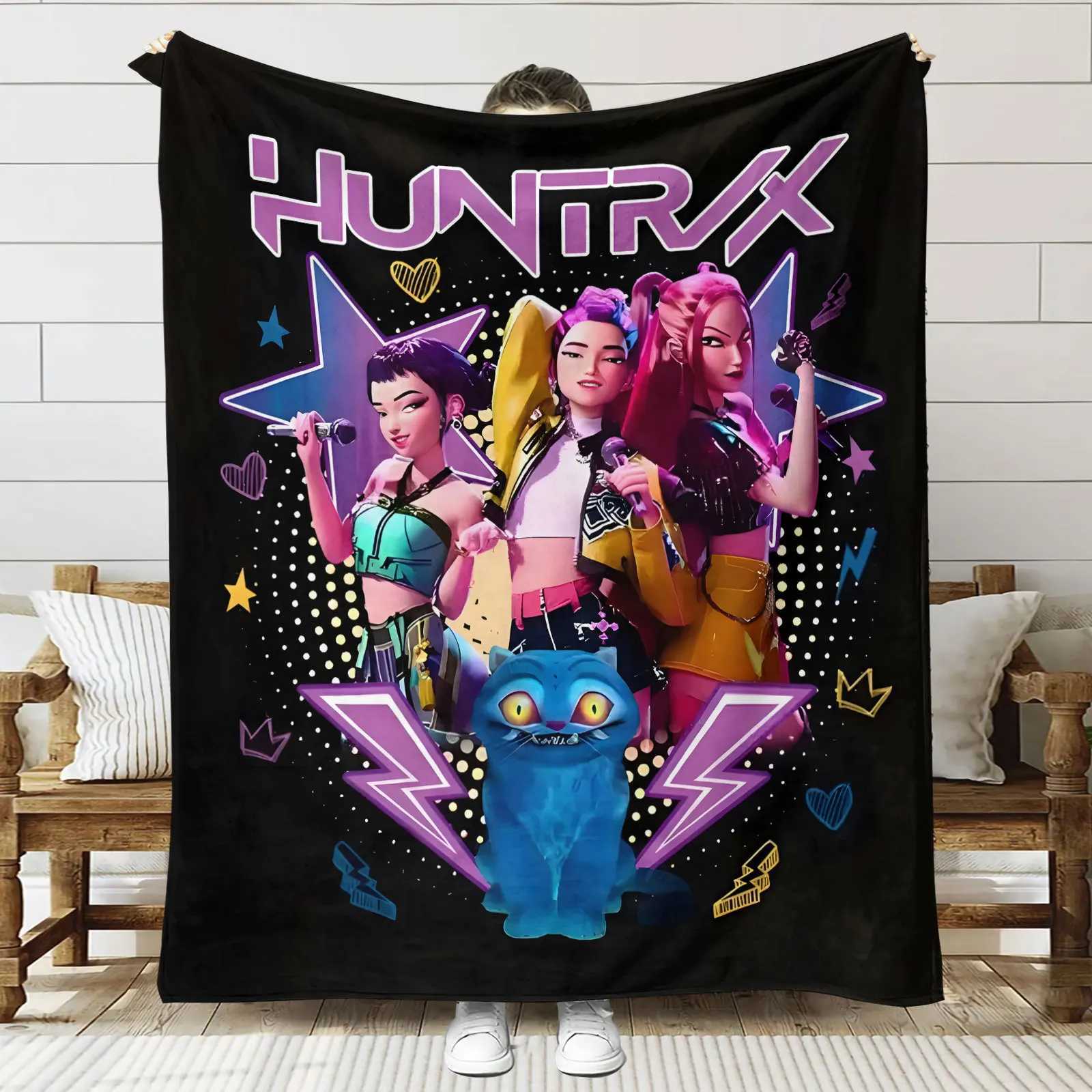 K-POP Flannel Blankets Demon-Hunters Travel Bedroom Sofa Blankets Birthday Gifts Soft Throw Blanket Gifts For Girls Home Decor L251108