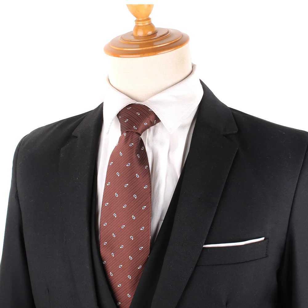Wedding Tie For Men Wen Brown Color Neck Tie For Party Jacquard Neckties Adt Coffee Pattern Neck Ties For Grosmen Gifts X250407