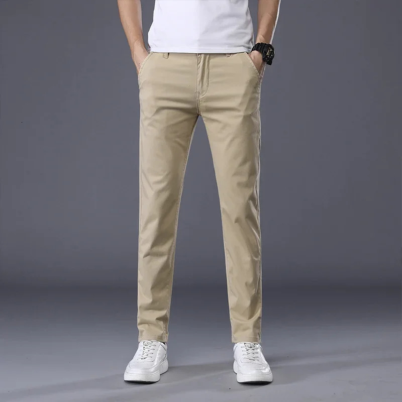 Ultra thin mens pants classic 7color summer casual business fashion elastic cotton ultrathin brand Trouser 250403