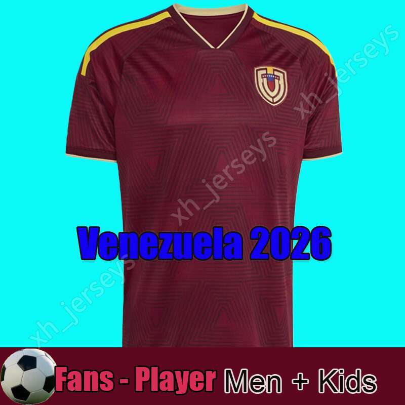 Venezuela 2026 soccer jersey Home away Kit football shirts sets red 26 men kids kit top77