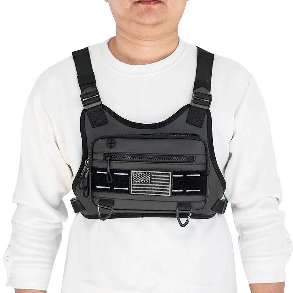Unisex Sports Chest Bag with Adjustable Straps Tactical Shoulder Backpack Large Capacity Outdoor Cycling Climbing Bag IdogearC250407