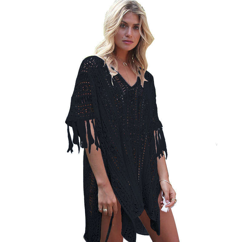 2020 European and American Bikini Hollow Beach Resort Hoodie Knitted Sunscreen Swimsuit Women's Anti Hiking 2025 New Casual Versatile Fashion Clo