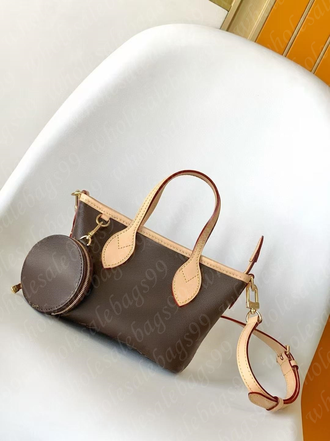 Designer Tote Bag woman Shoulder bag neevr bb Handbags shopping Women Luxury Classic Flower new wide shoulder strap 2pcs/set beach bag clutch walle 46705