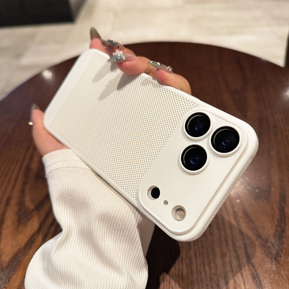 Cooling Mesh Solid Color Phone Case Compatible with iPhone 17/16 Personalized Protective Cover iPhone 15/14 Pro