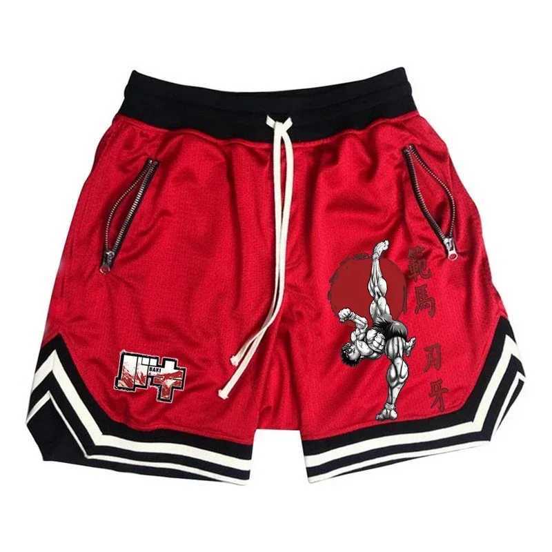 Hanma Baki Anime Short Film Mens Fast Drying Network Gym Shorts Breathable Fitness Jogger Summer Basketball Sports Scanning MensXJ250407