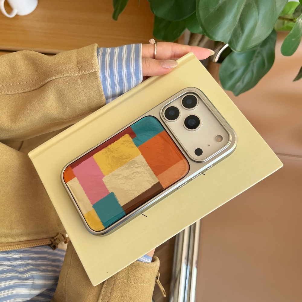 Spliced Epoxy Electroplated Phone Case Compatible with iPhone 17/16 Personalized Protective Cover iPhone 15/14 Pro