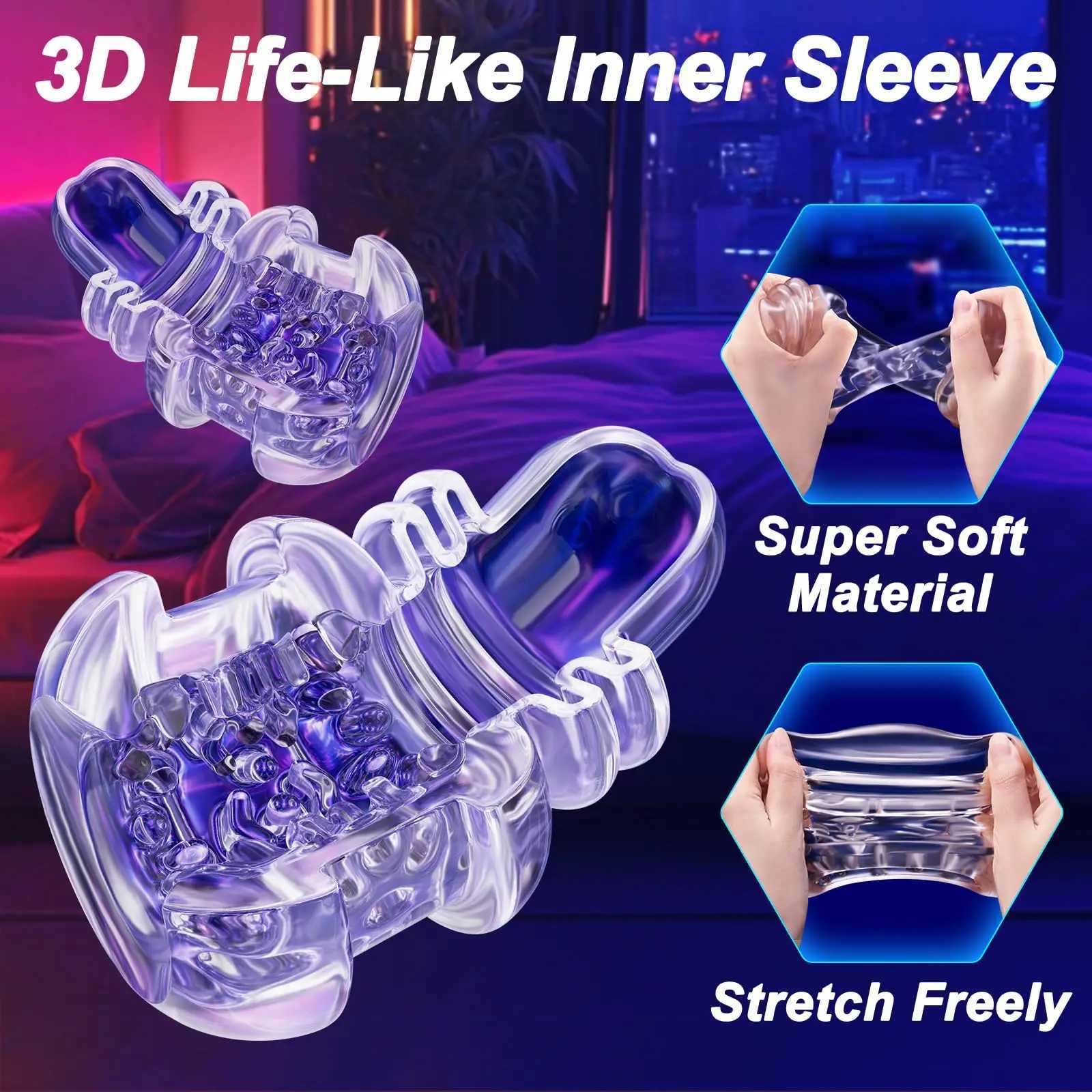 HESEKS Sex Toy Mens Automatic Masturbation Cup Adult Sexy Toy Tongue Licking Remote Vibration Penis Masturbator 18+W250408