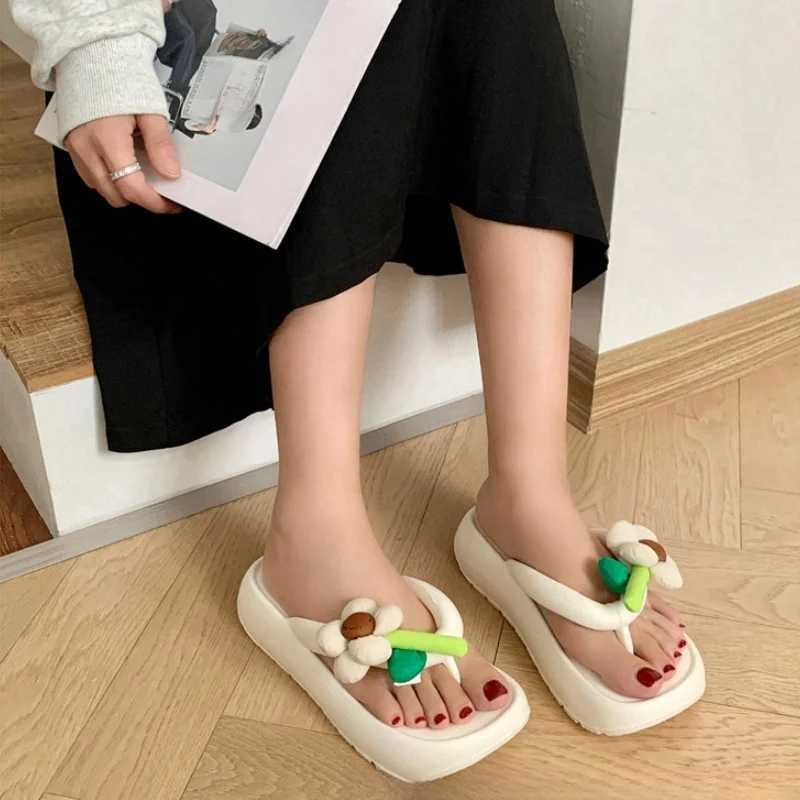 Womens Fi Flower Slide Girl N-Slip Bedroom Sandals 2024 Womens Outdoor Beach Soft Slide Adult Cute EVA Flip CoverXJ250407
