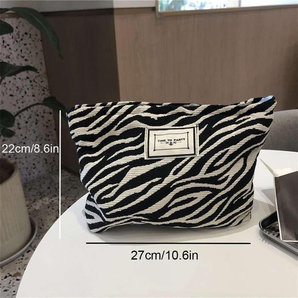 Fashion Leopard Zebra Print Makeup Wash Women s Handbag Hand Held Bag Convenient Large Capacity Storage Bag Ll