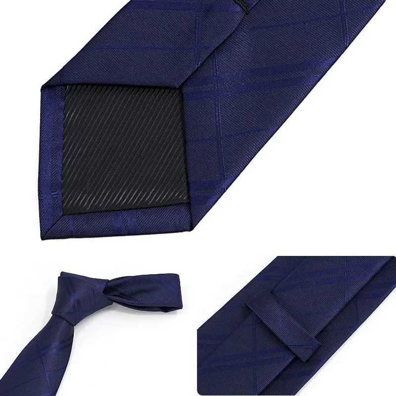 8cm Jacquard Woven Necktie for Men Classic Check Plaid Ties for Wedding Business Suit Gravatas Para Hens Accessories X250407