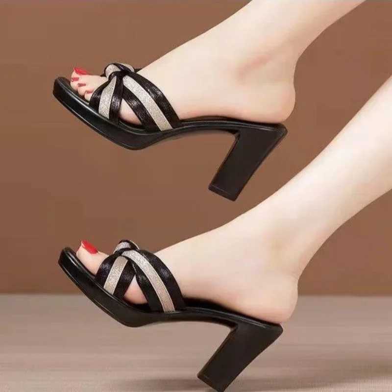 High quality womens sandals summer modern sandals sexy luxury high heels British style womens party shoes slider platform sliderXJ250407