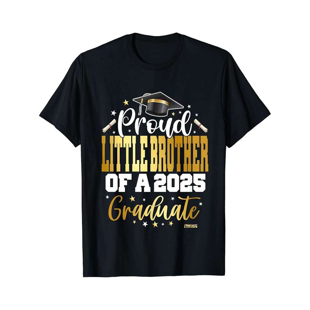 Designer T shirt Senior 2025 Proud Little Bro Of A Class Of 2025 Graduate - 220g Tshits