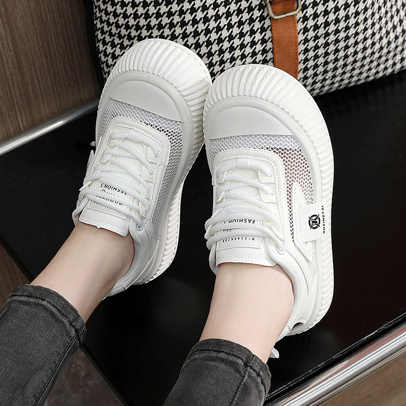 Casual shoes women sports shoes breathable fashion mesh shoes thick soled height increasing board shoes outdoor leisure daily travel