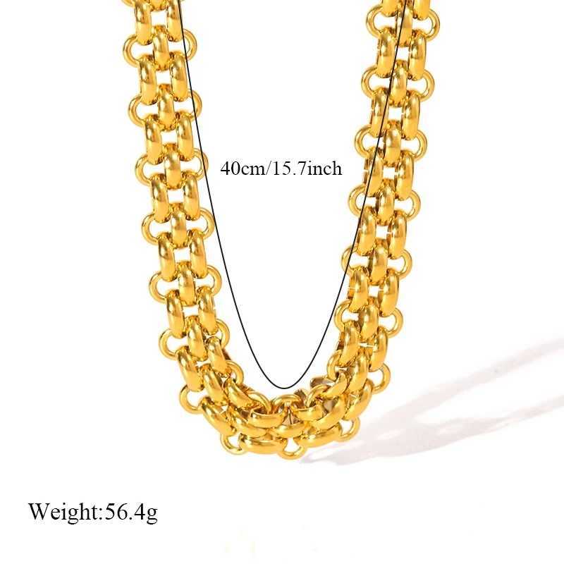 Ganemly 316L Stainless Steel Cuban Chain Declaration Necklace Bracelet Set Womens Fashion 18K Gold Plated Waterproof Jewelry Y250408