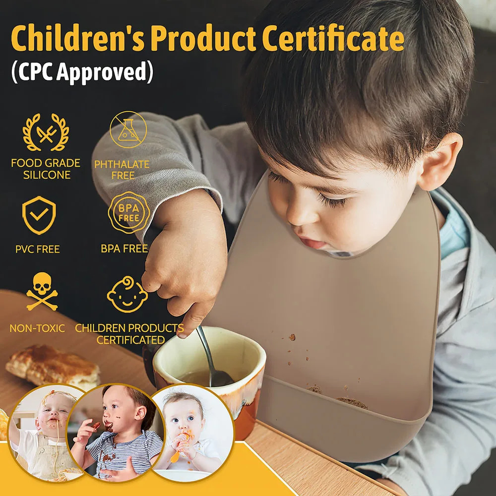 TYRY.HU 3pcs Waterproof Baby Bibs Baby Stuff Cute Kids Cartoon Bib Girl Boy Adjustable Soft Silicone Bib Baby Feeding Stuff 250408