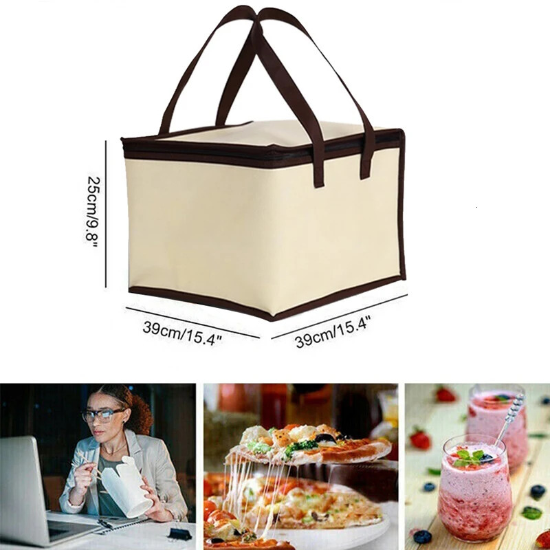 681012 inch pizza food delivery bag insulated thermal storage rack picnic 250401